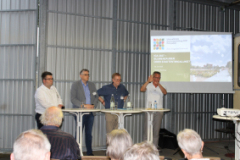 Das Podium v.l.n.r.: Herr Cieplinski (IHK), Prof. Weith (ILS), Dr. Franz (GFS, Moderation), Herr Reichling 